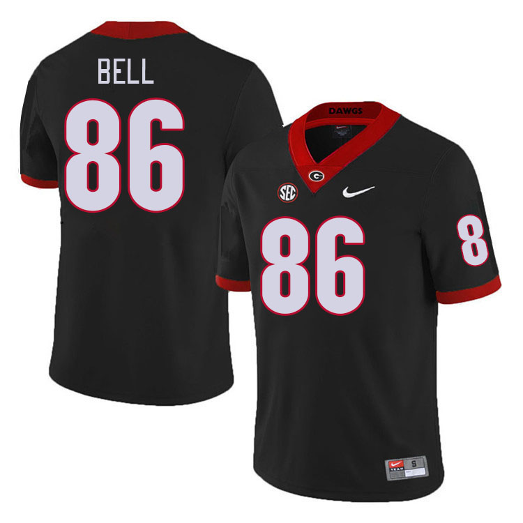 #86 Dillon Bell Georgia Bulldogs Jerseys Football Stitched-Retro Black